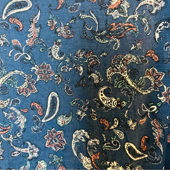 Maurices Women's XL Blue Paisley Floral Knit Top‎ w/ Lace Trim Open Sleeves.A123 - Picture 9 of 12